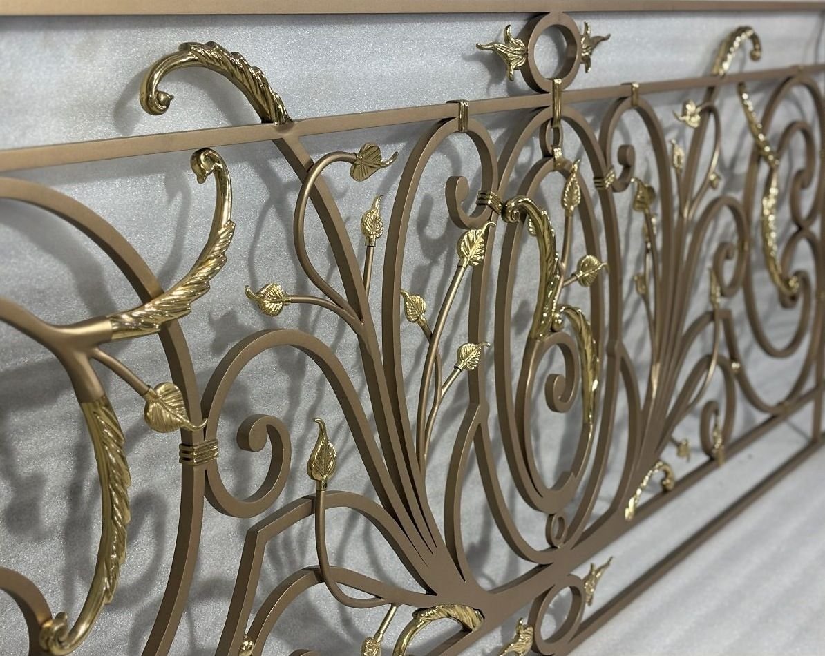 Cast brass ornamental balustrade panel