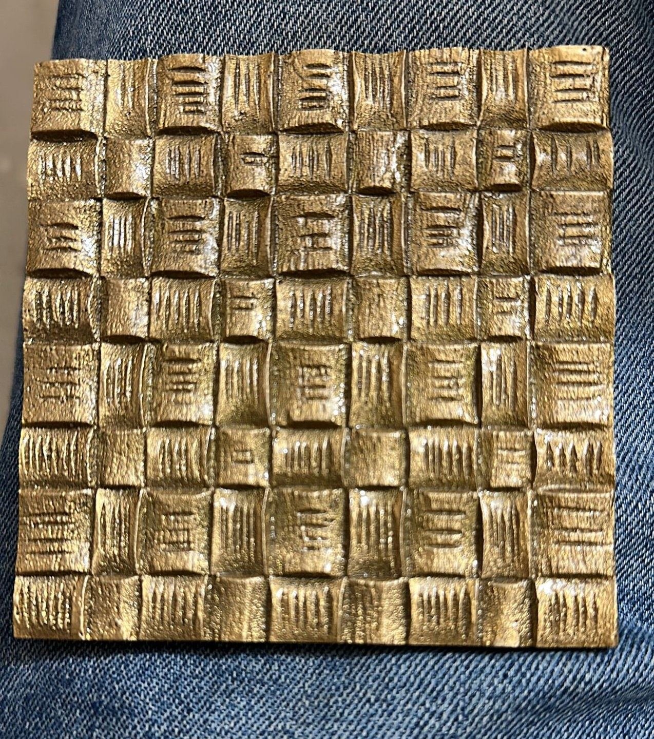 Cast metal finish sample