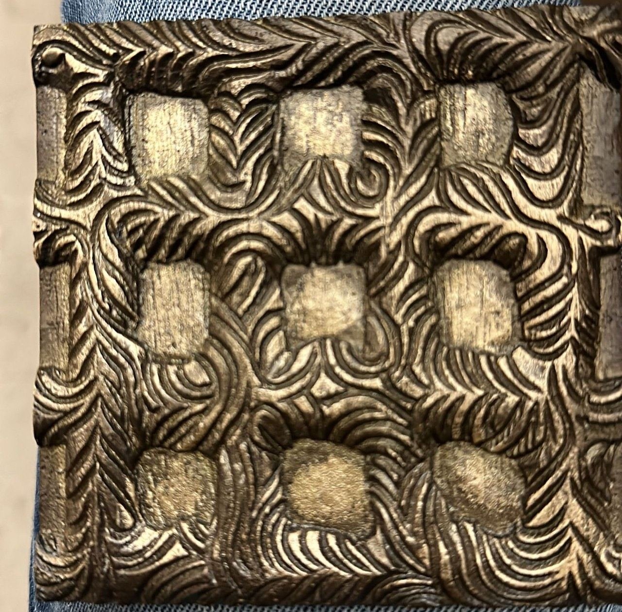 Cast metal finish sample