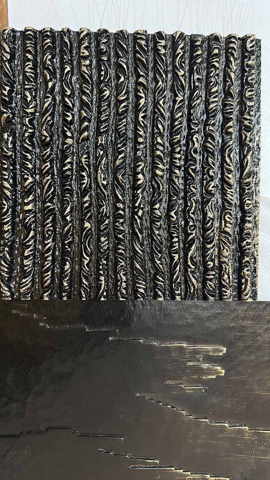 Cast metal finish sample
