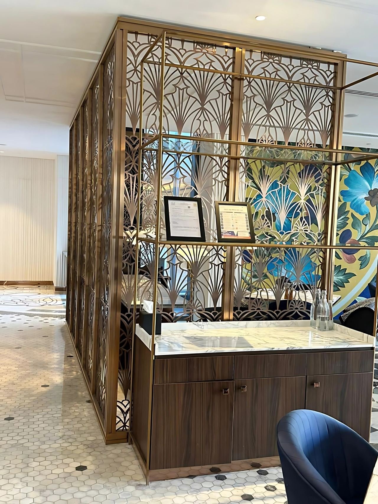 Decorative metal screen and partition