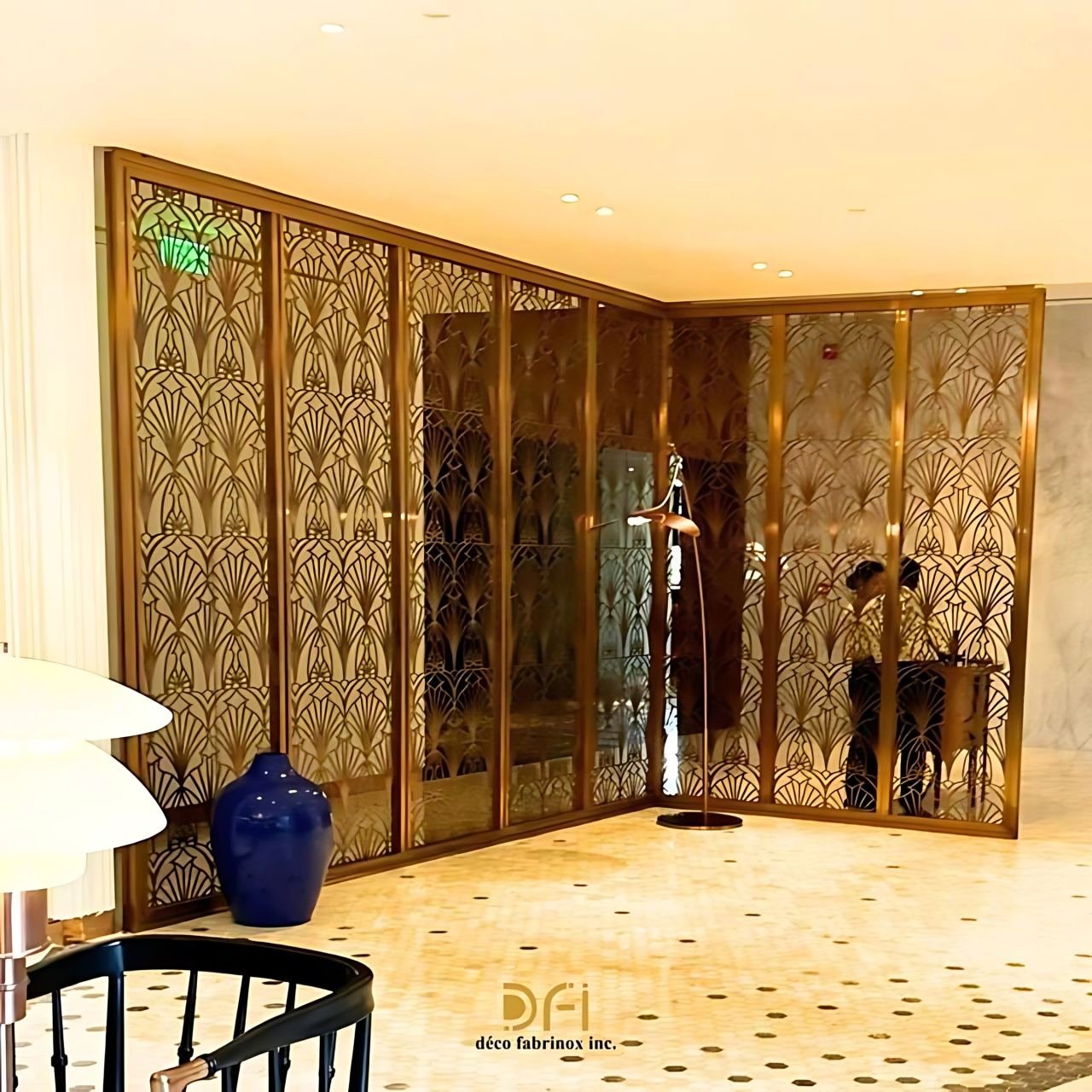 Decorative metal screen and partition