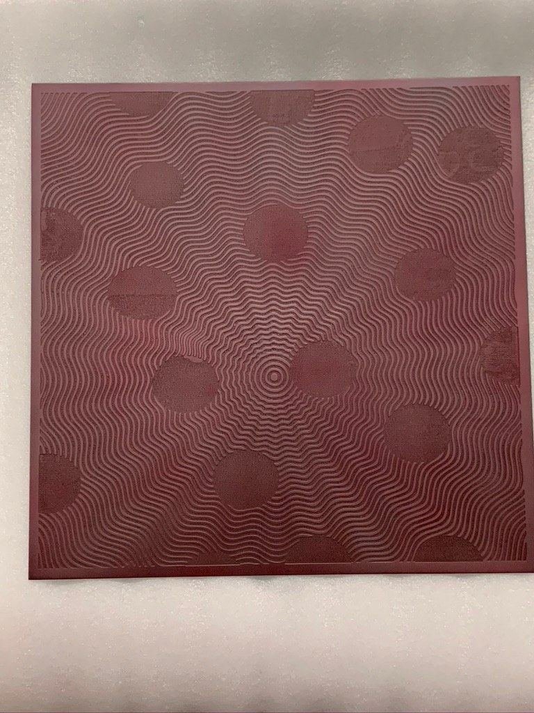 Etched metal finish sample