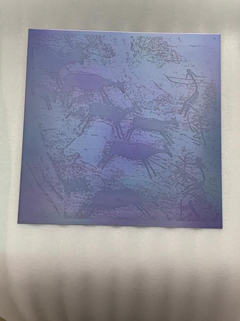 Etched metal finish sample
