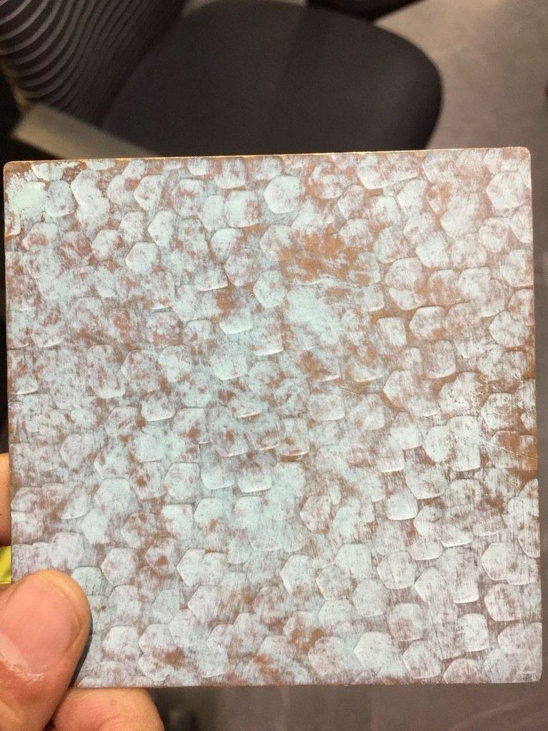 Metal finish sample from the DFI workshop