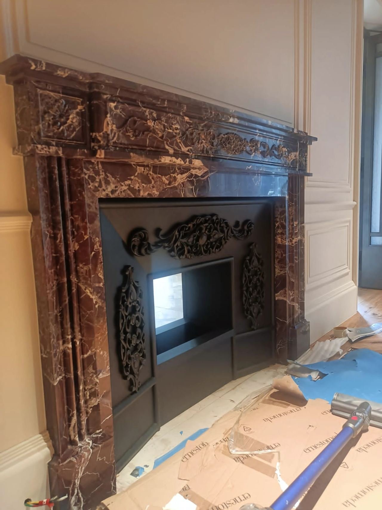 Metal fireplace surround