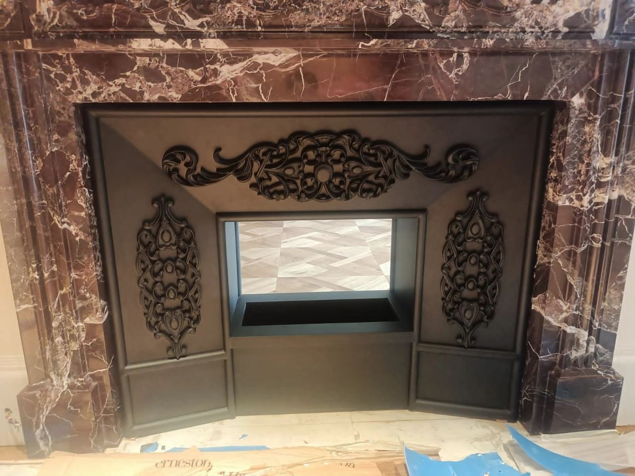 Metal fireplace surround