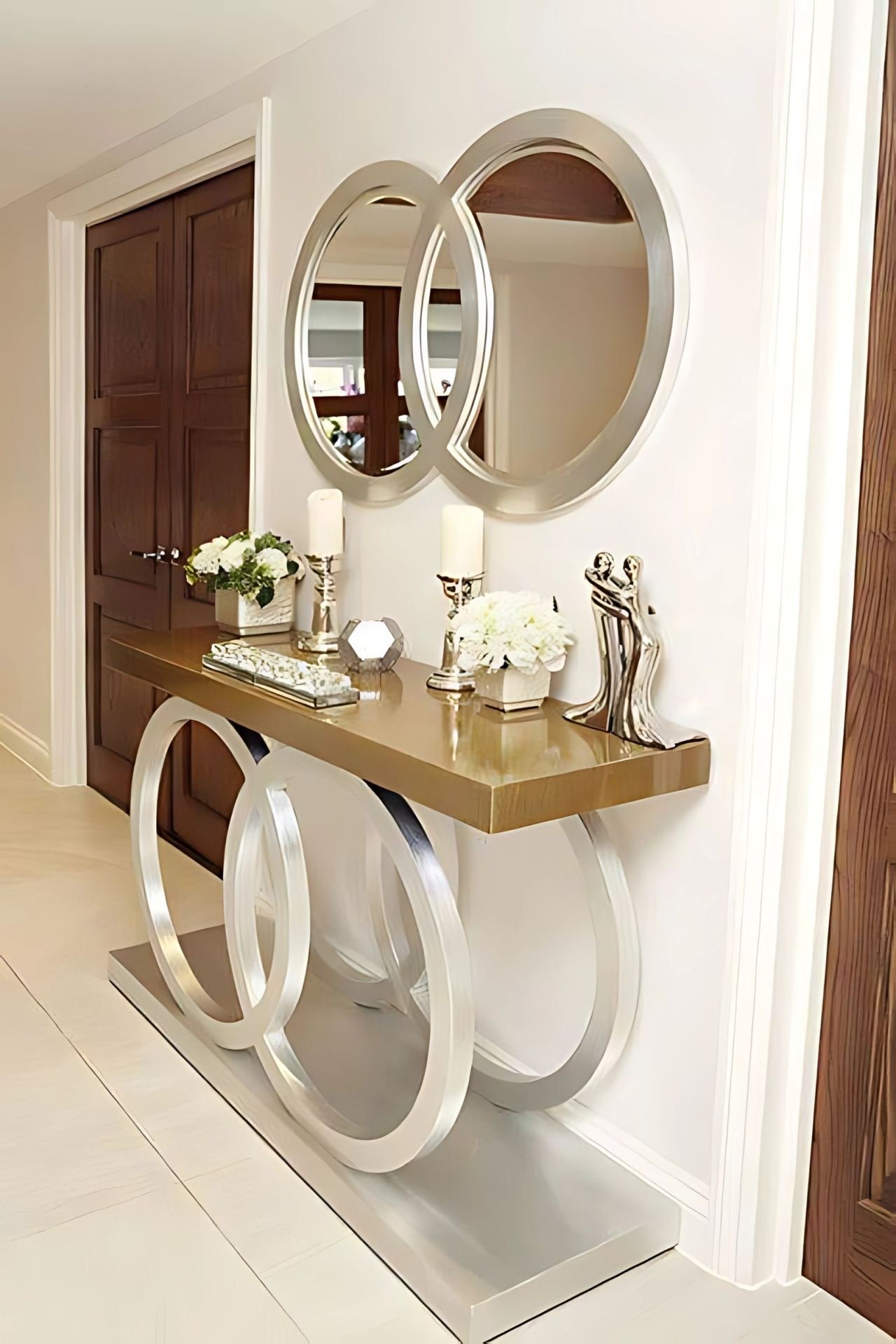 Metal-framed furniture and console
