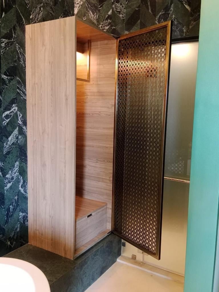 Metal-framed furniture in a hospitality interior