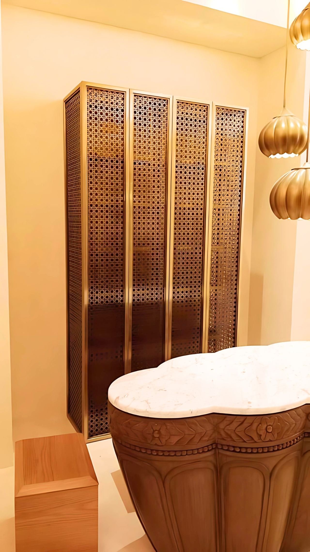 Metal-framed furniture in a hospitality interior