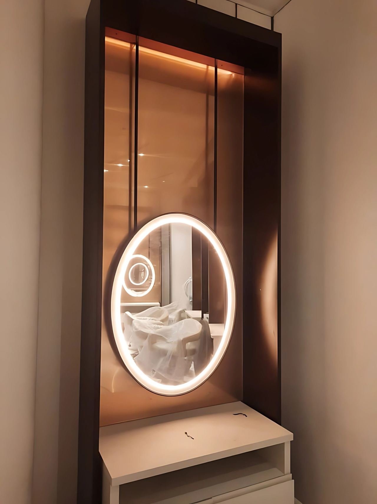 Metal-framed mirror