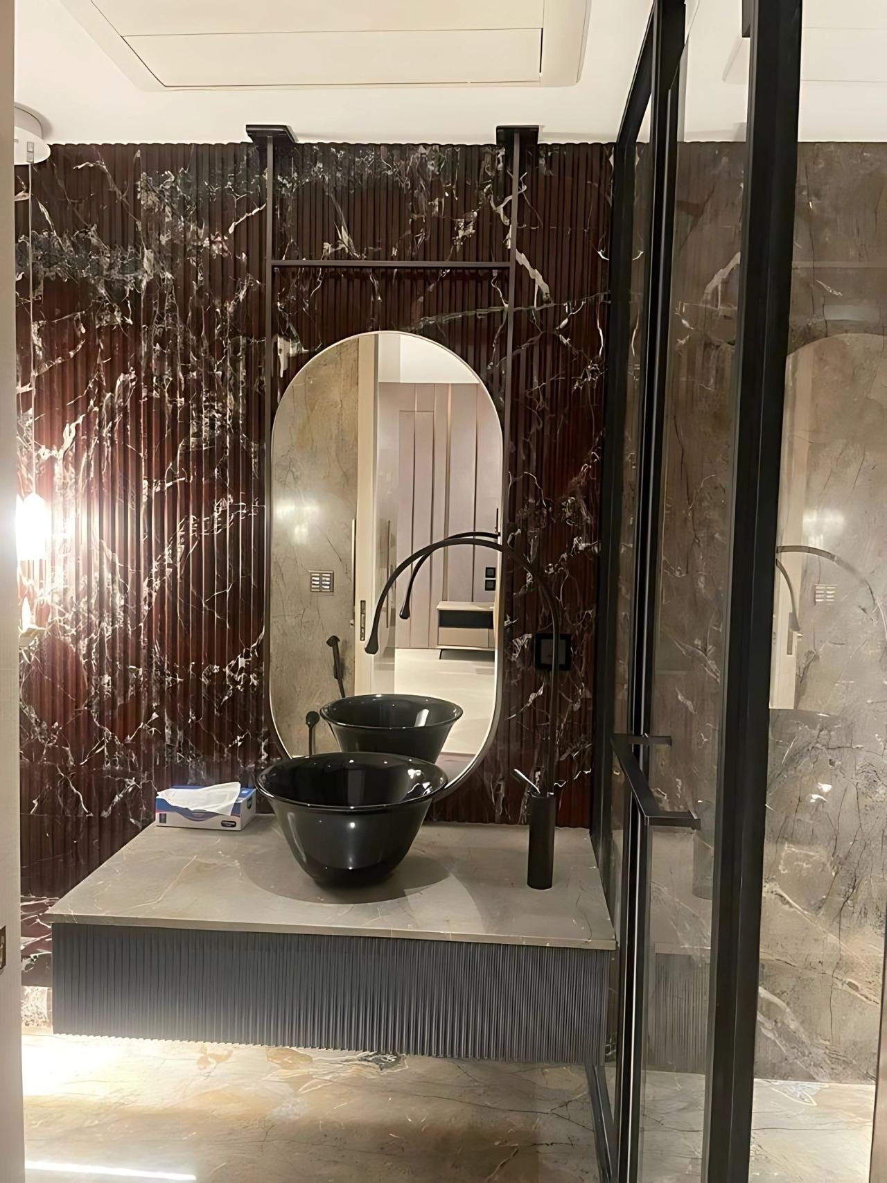 Metal-framed mirror