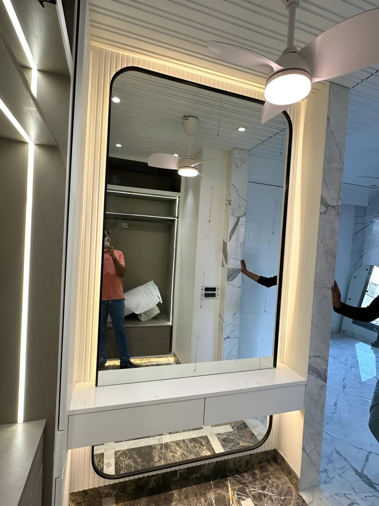 Metal-framed mirror