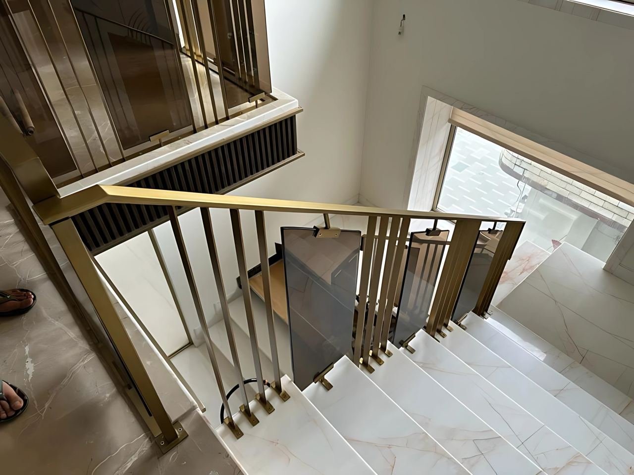 Metal railing and staircase