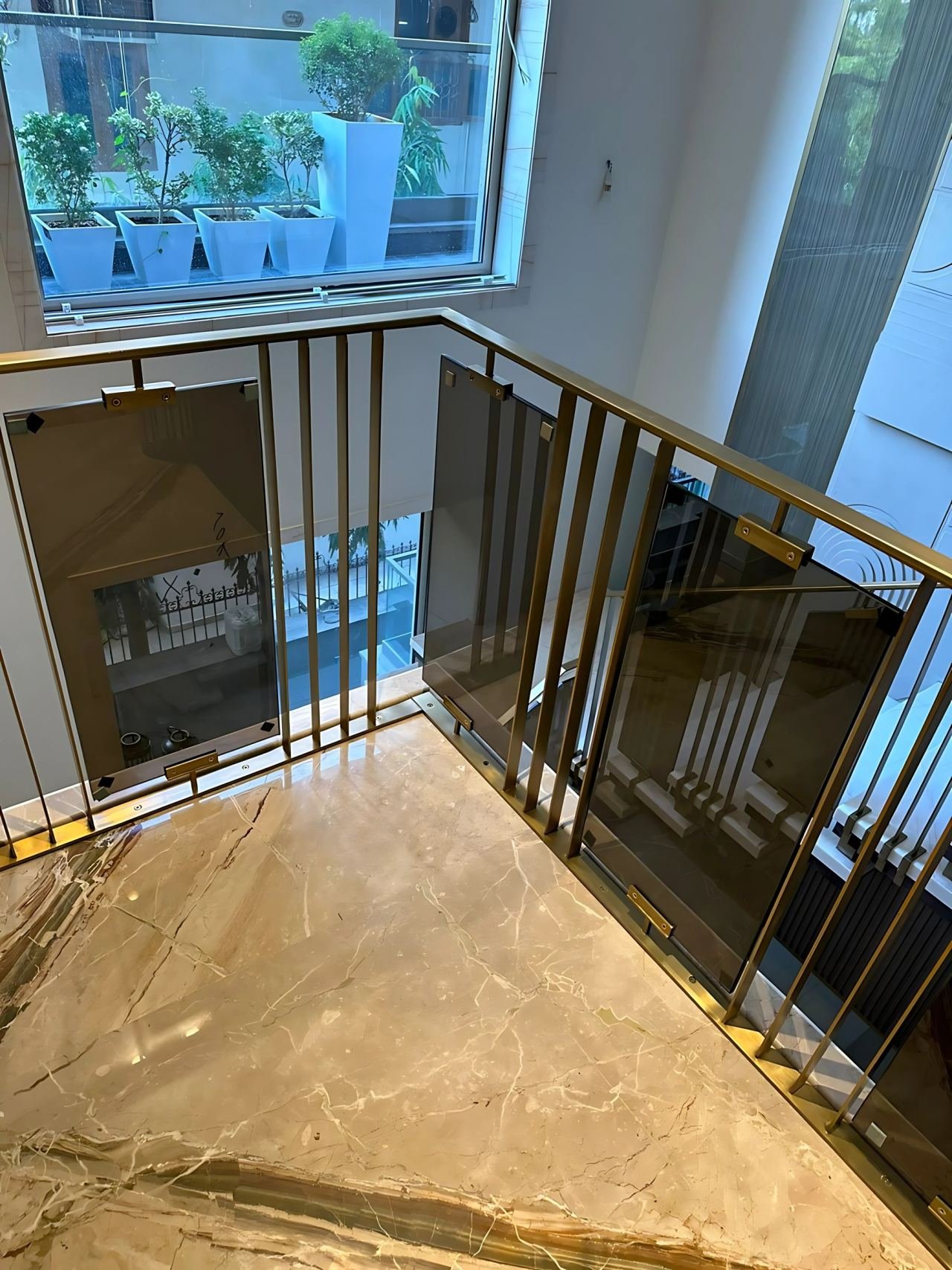 Metal railing and staircase