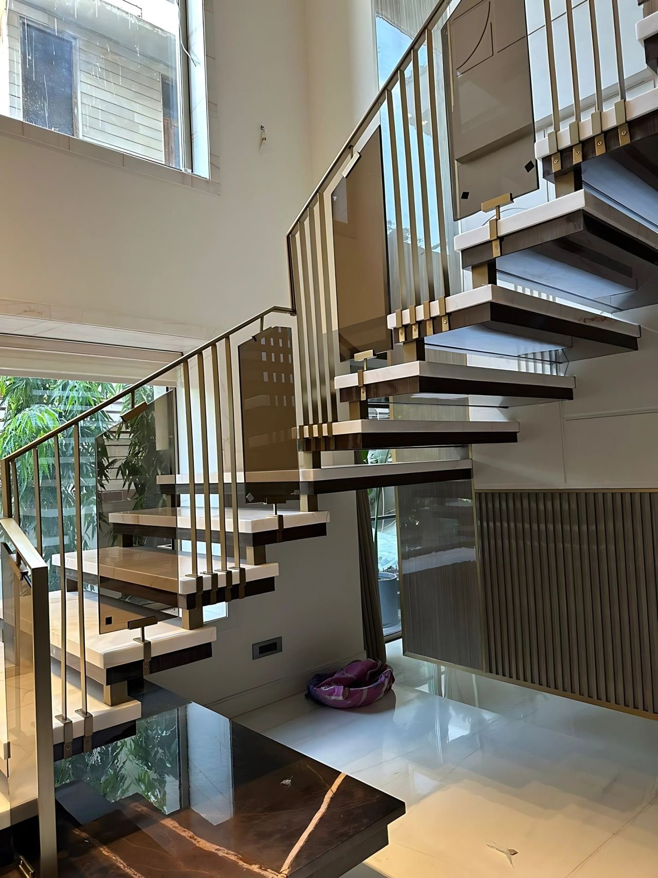 Metal railing and staircase