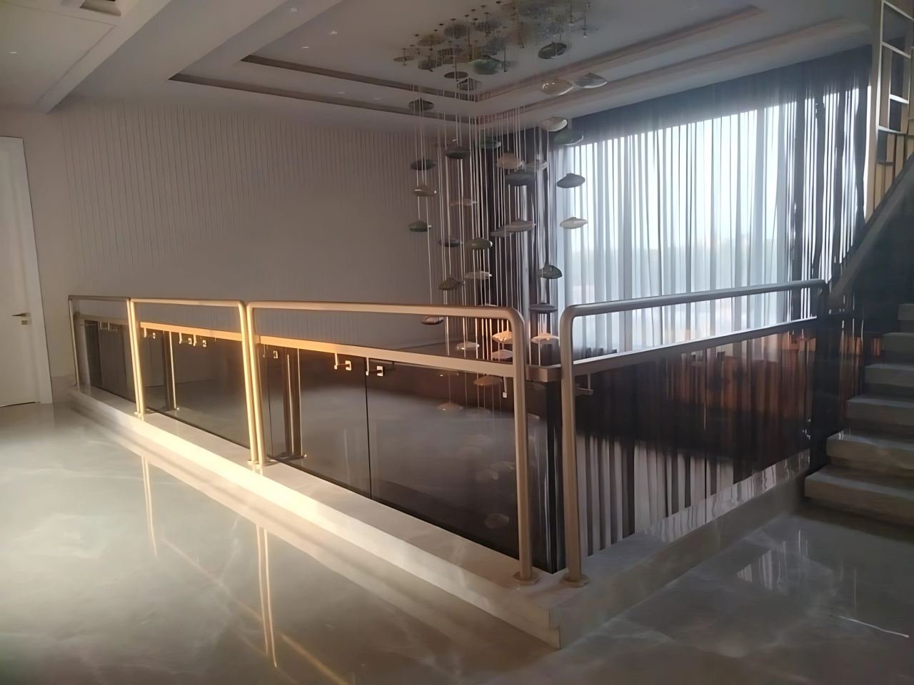 Metal railing and staircase