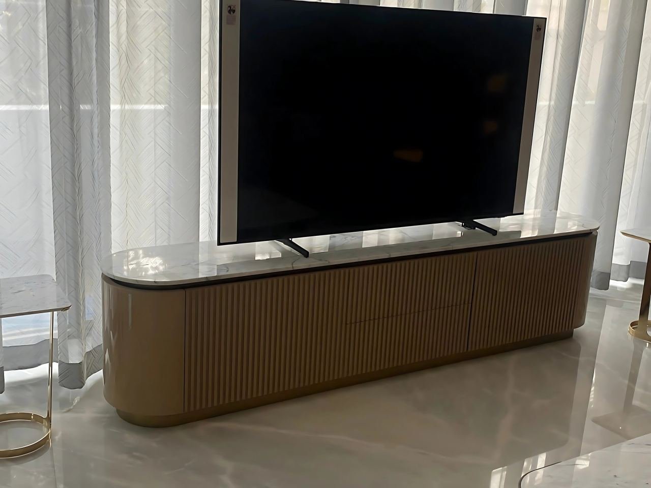 Metal TV panel and media unit