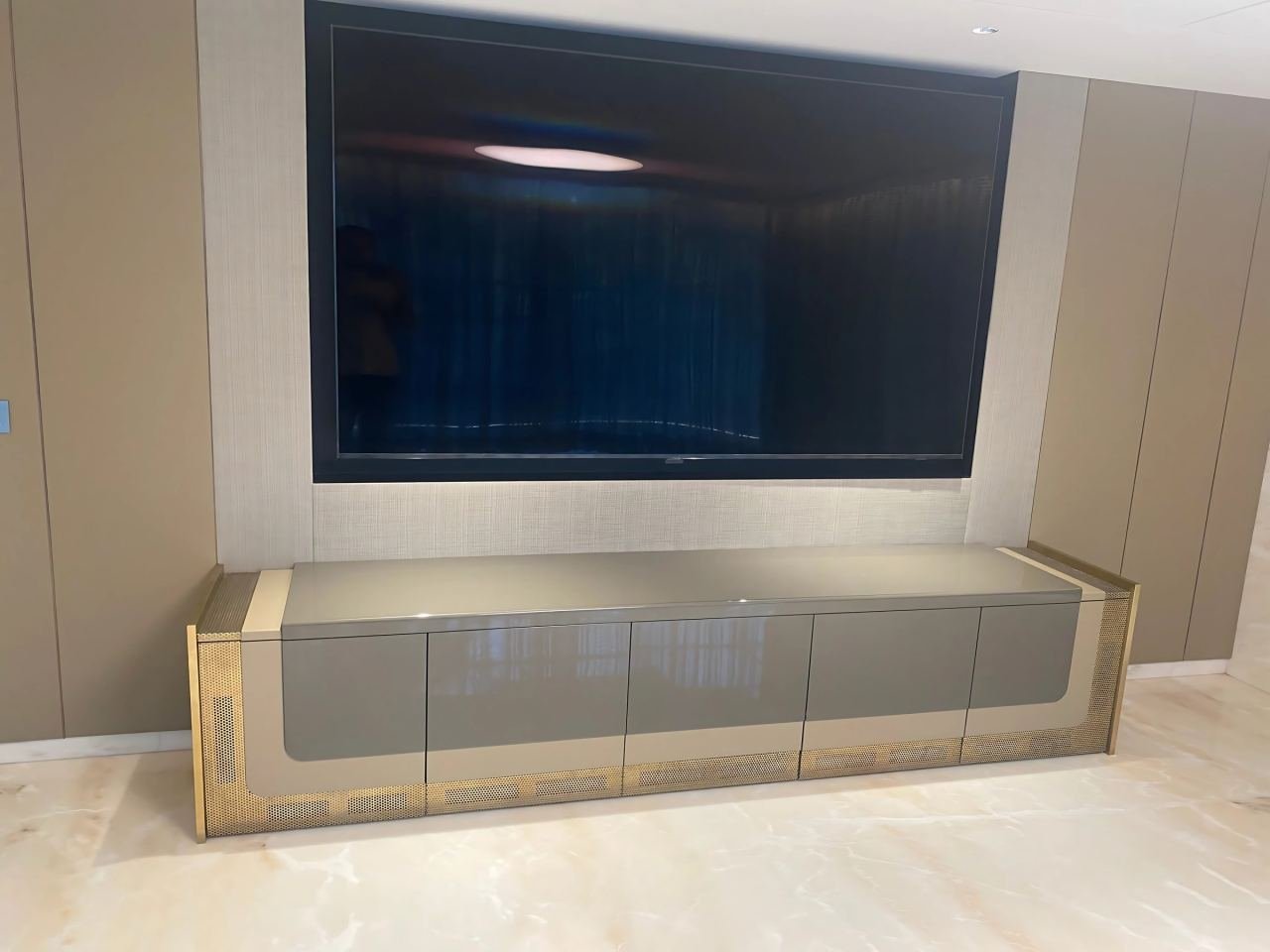 Metal TV panel and media unit