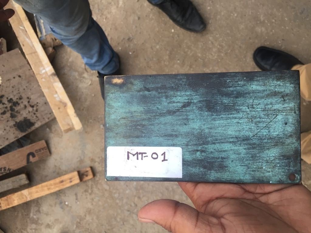 Natural patina finish sample