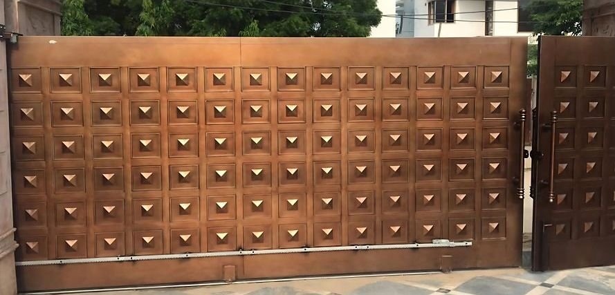 Studded copper entrance gate