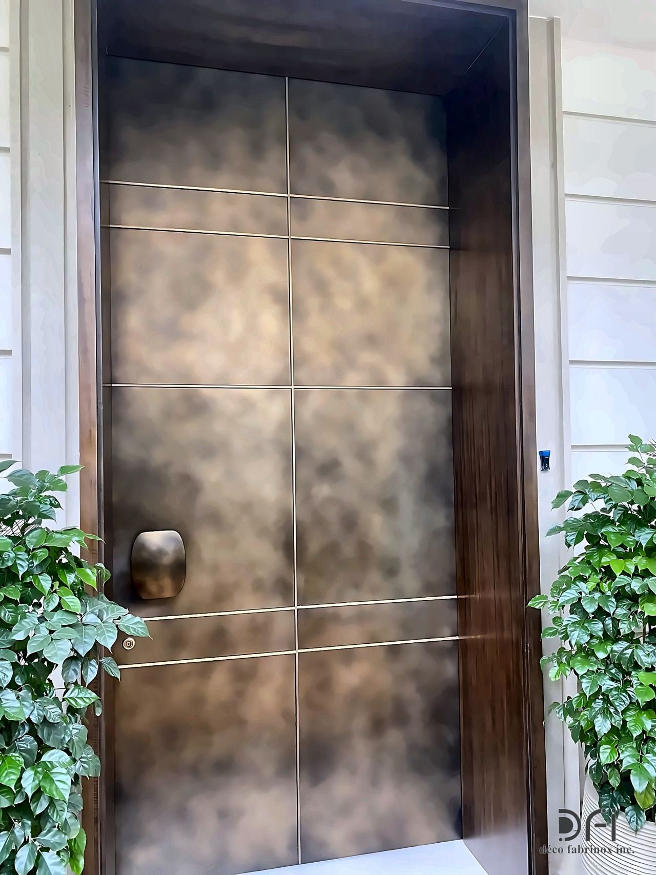 Antique bronze clad entrance door