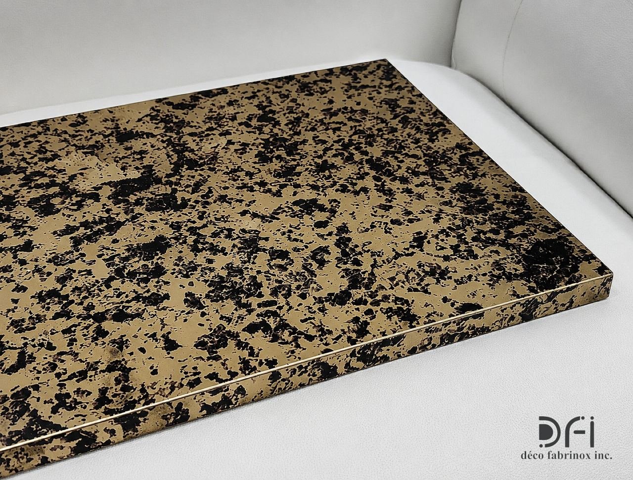 Black and gold patina metal sheet
