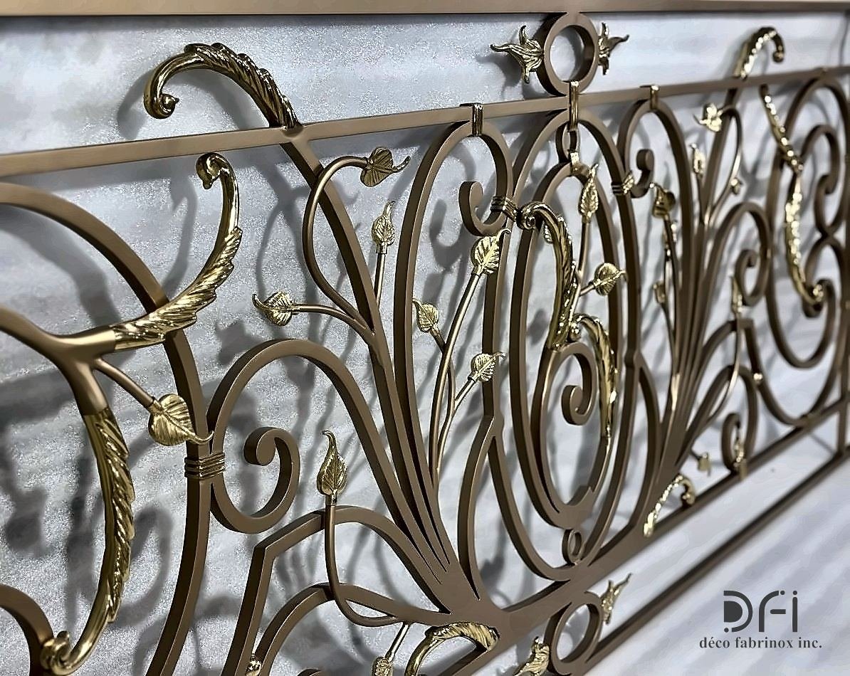 Cast brass ornamental balustrade panel