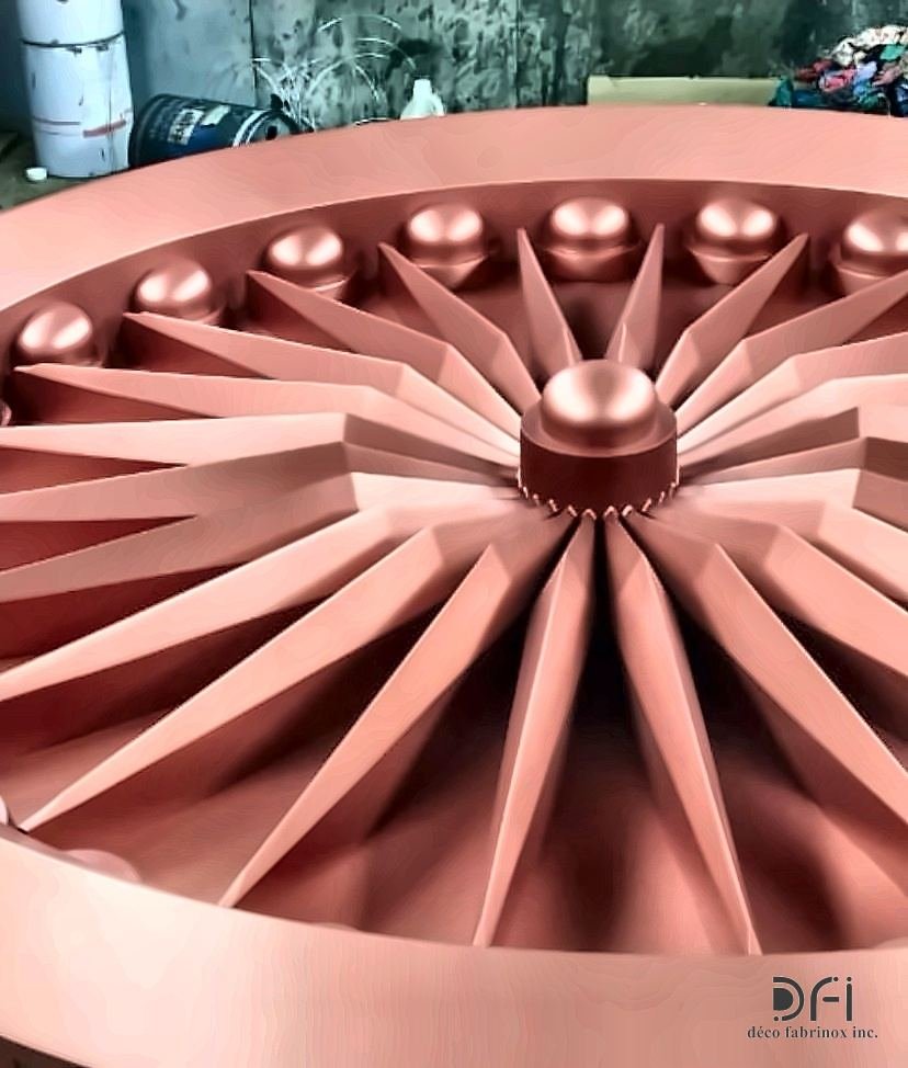 Cast metal rosette medallion for an architectural facade