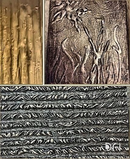 Cast relief metal panel samples