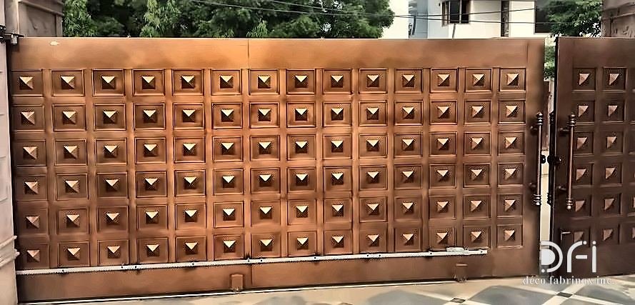 Studded copper entrance gate