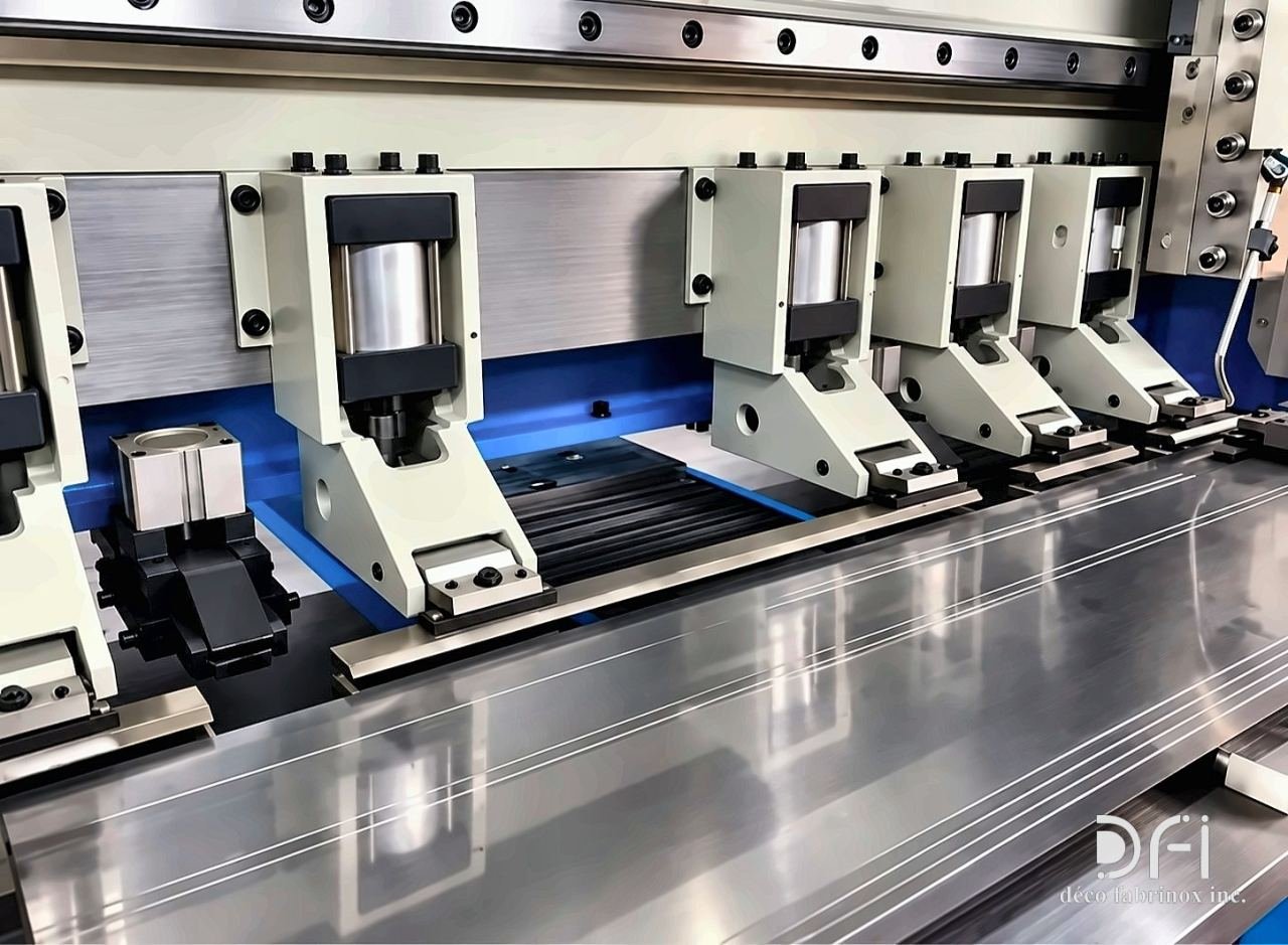Clamps and back gauge of the CNC V-grooving machine