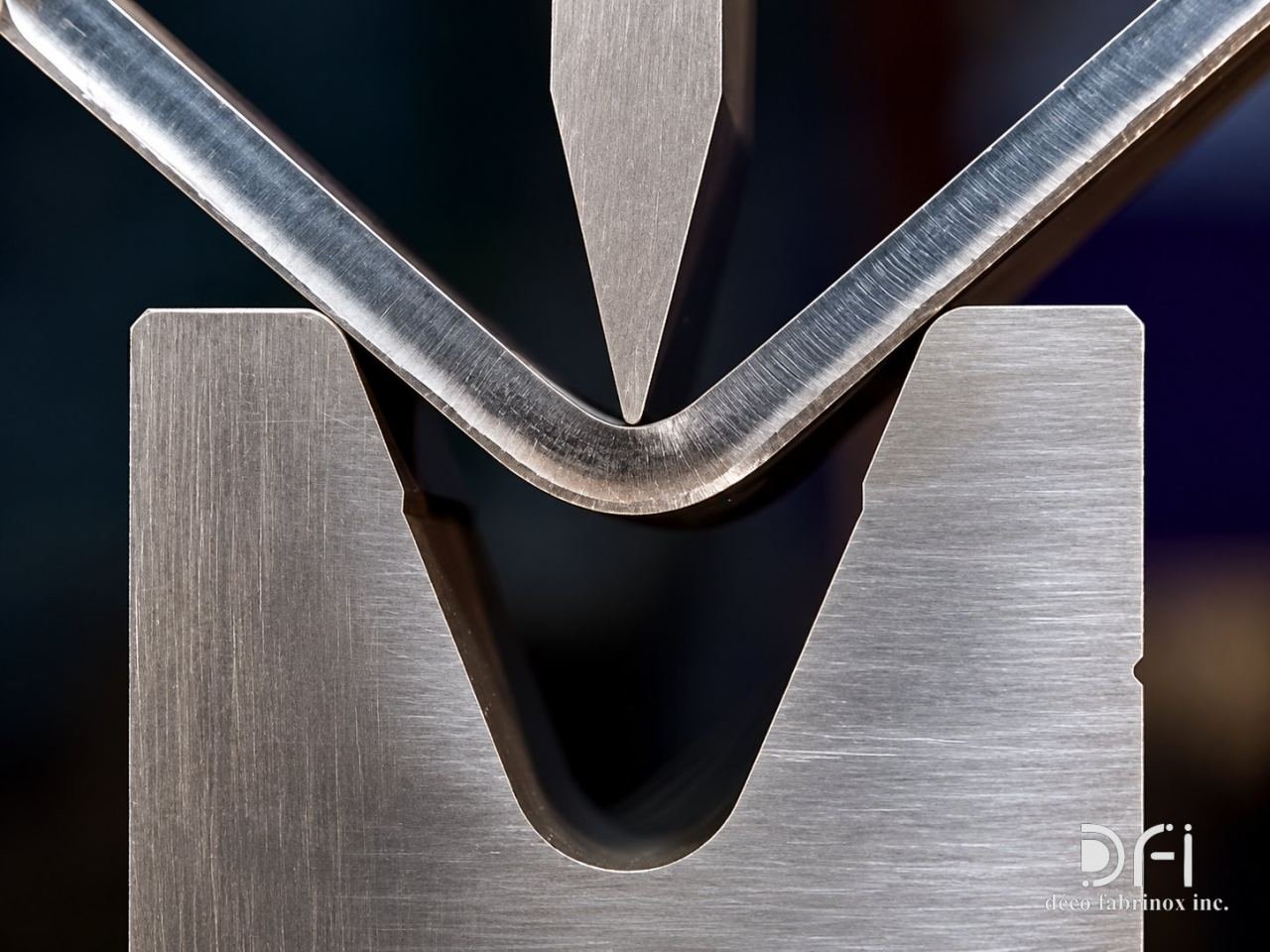 Cross-section of a V-groove folding to a sharp corner