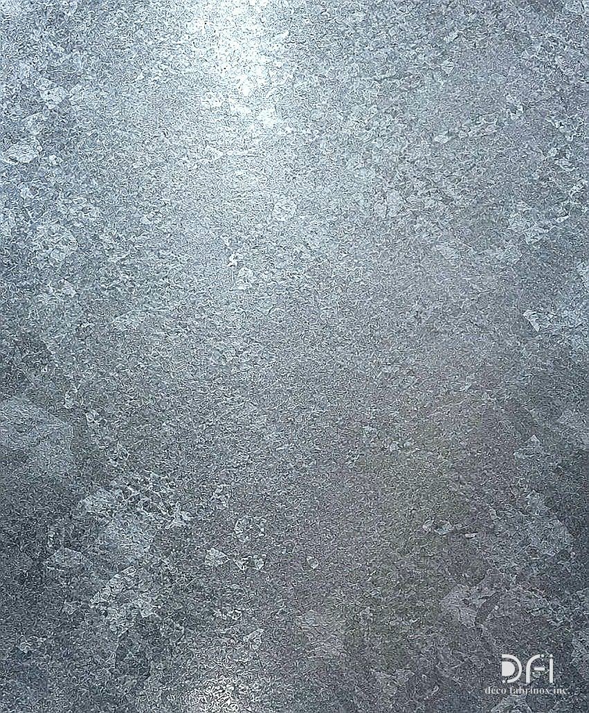 Zinc sheet surface with its natural mottled texture
